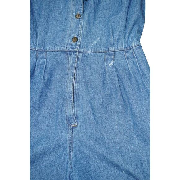 Vintage St. John's Bay Denim Romper – Size 14 M – 100% Cotton Button-Up Playsuit - Picture 8 of 11